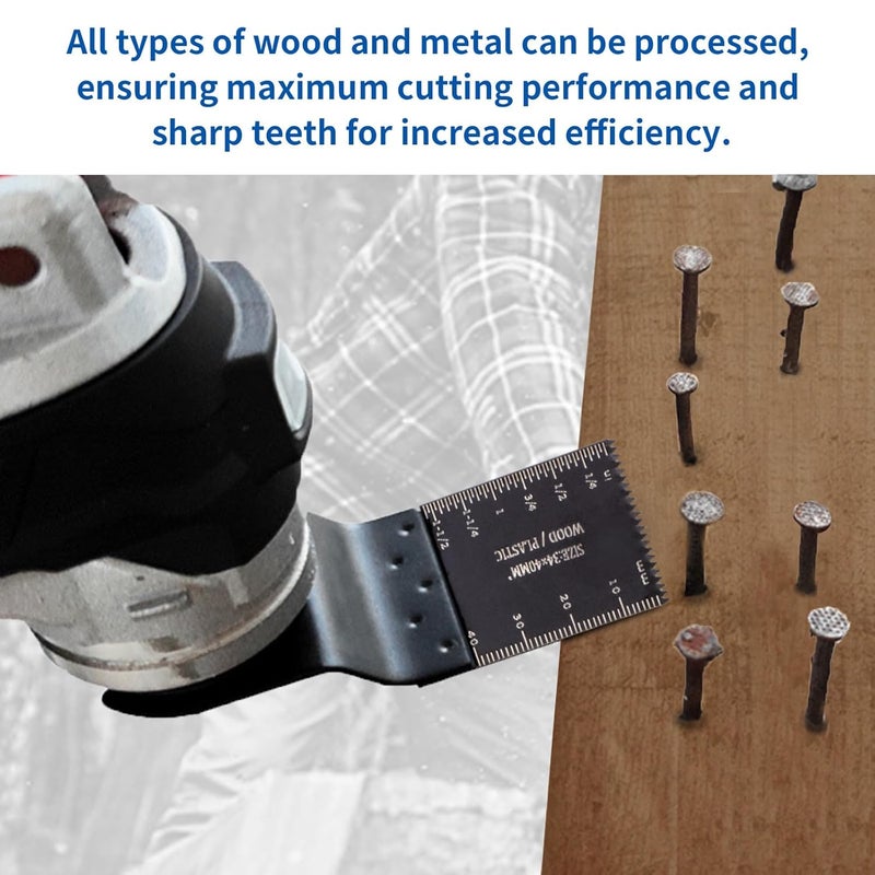 NKF 41 PCS Oscillating Saw Blades, Universal Titanium Multitool Blades fit Wood Plastics Metal, Quick Release Multi Tool Blades Kits for Dewalt Porter Cable Fein Makita and Black & Decker. - Image 4